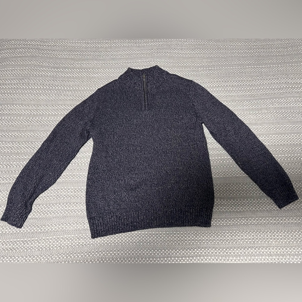 Boys Knit Gray Zip Up Sweater